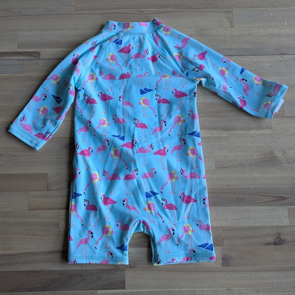 Janie & Jack Baby Recycled Flamingo Rash Guard‎ Swimsuit 18/24mo NWT!
